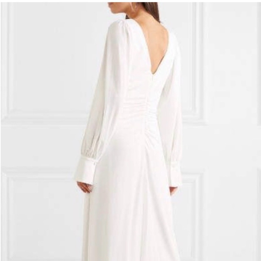 Self Portrait Ivory Jersey Twist Pleated Dress - 4 - Picture 3 of 13